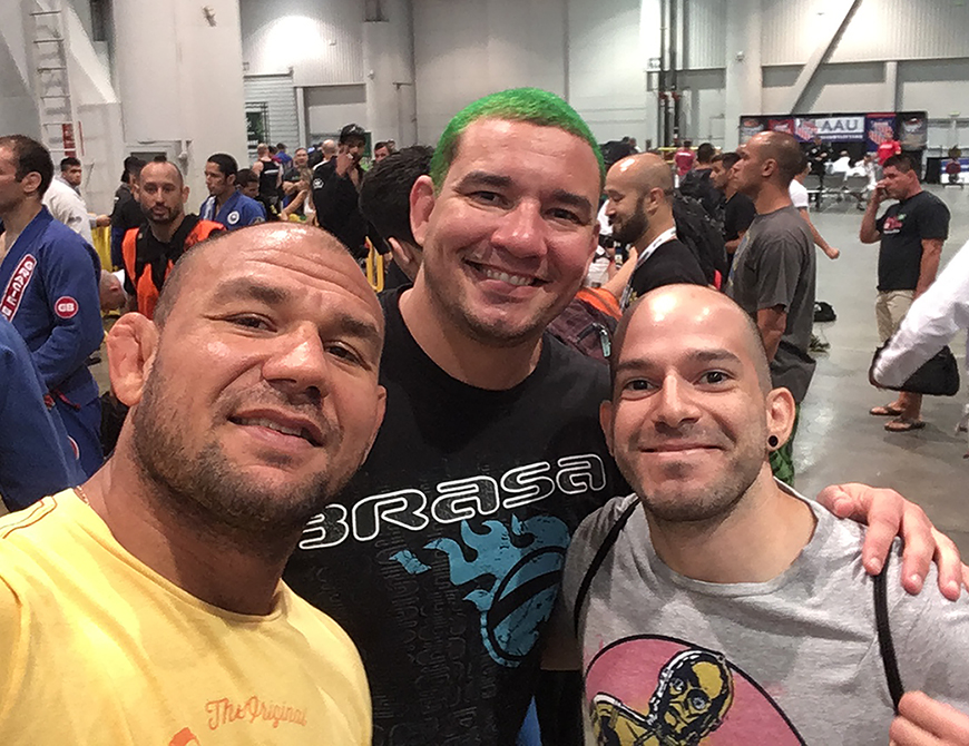 Caleb con Cyborg Abreu y Rodrigo Medeiros